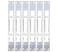 BCOATH 6 Piezas de Placa de Refuerzo de Hierro para Puerta, Protector de Puerta Metálico para Seguridad y Reparación del Marco, Color Plata, Kit de Refuerzo