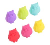 BCOATH 6 Piezas Marcadores de Vasos de Silicona Reutilizables, Diseño de Búho, Etiqueta de Copa para Fiestas y Reuniones, Color Aleatorio Varios estilos