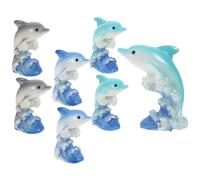 BCOATH 7 Piezas Miniaturas de Delfines Resina Duradera Figuras Marinas Resistentes la Degradación para Decoración de Casa Jardín y Proyectos DIY Miniatura