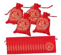 BCOATH 80 Piezas Bolsa De Bolsa De La Suerte s De Tamaño Pequeño Rojo Mochilas De Cuerdas s De Navidad s De Dulces Chinos s De Estilo Chino De Dragón Seda