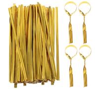 BCOATH 800 Lazos Dorados para Bolsas de Dulces y Pan, Alambre Metálico Resistente y Fácil de Usar, Adecuado para Fiestas y Celebraciones Navideñas