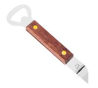BCOATH Abridor Manual de Botellas de Cerveza Multifunción de Acero Inoxidable con Mango de Madera Resistente Flexión para Reuniones y Clubes