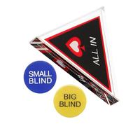 BCOATH Accesorios de Póker con Fichas Doble Cara Botones All In Small Blind y Big Blind con Cartas y Fichas para Póker y Blackjack para Fiestas y Torneos