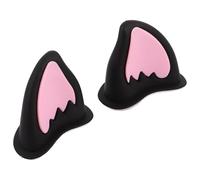 BCOATH Adornos Aplicables para Casco de Motocicleta Orejas de Gato en Par, Material PP Resistente la Decoloración, Color Negro y Rosa, Decoración Divertida para Casco Moto