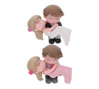 BCOATH Adornos para Tartas No Comestibles DIY 2 Pares Decoración Pastel Cumpleaños Figuras Obsequio Romántico Muñecos Abrazando