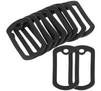 BCOATH Anillos Silenciadores de Silicona para Placa de Identificación Militar, Cubierta Flexible Negra para Placa de Perro, Pack 10 Unidades, Accesorios para Mascotas para Reducir Ruido