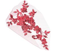 BCOATH Aplique de Flores Bordadas de Encaje para Decoración de Ropa, Parches Termoadhesivos de Poliéster Lentejuelas y Pedrería para Faldas y Bolsos en Disfraces y Manualidades