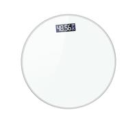 BCOATH Báscula Digital Blanca para Peso Corporal con Sensor Inteligente Pantalla Temperatura Vidrio Templado y Abs Escala Precisa para Gestión Fitness y Uso Familiar