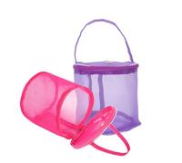 BCOATH Bolsa de almacenamiento de hilo portátil de malla con asa, 2 unidades en color púrpura, tamaño pequeño, transpirable, perfecta para curso de tejido y uso al aire libre