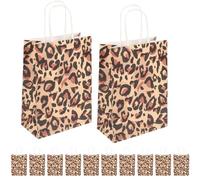 BCOATH Bolsas de Obsequio Prácticas y Fáciles de Almacenar de Papel Kraft Estampado Animal 12 Ideales para Mercados y Ferias de Artesanía
