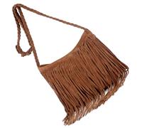 BCOATH Bolso Bandolera para Mujer Flecos Poliéster Mate Tamaño Mediano Color Camel Bolso Cruzado de Verano Gran Capacidad 2023 para Uso Diario y Viaje