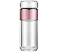 BCOATH Botella Infusora de Té Taza Portátil Reutilizable de Vidrio 250ml Filtro y Separación de Agua Diseño Elegante y Funcional para Infusión en Casa y Bolso
