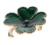 BCOATH Broche de Trébol de Cuatro Hojas Verde de Aleación, Accesorio Vintage y Decorativo Día de San Patricio, Adecuado para Mujeres y Niñas en Fiestas y Eventos