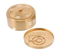 BCOATH Caja de Moxa de Cobre Portátil Redonda, Soporte Anti-escaldaduras para Barras de Moxibustión, Herramienta de Masaje Creativo para Terapia en Casa y Masajes Estilo Aleatorio