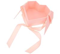BCOATH Caja de Obsequio con Tapa Forma de Corazón Color Rosa para Celebraciones Románticas y San Valentín, Papel y Poliéster sin Necesidad de Montaje