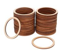 BCOATH Círculos de Madera Ahuecados 50 Piezas Accesorios Decorativos Redondos de Madera Beige para Manualidades DIY para Ocasiones Obsequios y Bailes