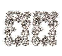 BCOATH Clips para Zapatos de Tacón Plateados Gemas de Imitación, Hebillas Decorativas Cuadradas para Boda, Accesorios Extraíbles para Decoración de Zapatos de Mujer, 1 Par