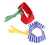 BCOATH Corbatas para Pájaros 2 Piezas Rojo y Rayas M, Collar de Corbata para Mascota y Seguro, Accesorios para Pájaros Ajustables, Decoración para Fotos y Fiestas de Mascotas