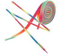 BCOATH Cordones Encerados para Hockey 213 CM Planos de Poliéster Impermeables Degradado Arcoíris Cordones Coloridos para Patinaje Artístico y Patines sobre Ruedas