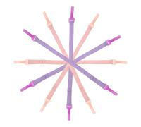 BCOATH Correa para Gafas Deportivas Antideslizante 6 Piezas, Cordón Ajustable Semitransparente Doble Ranura, Protección para Patillas, Portátil y Cómodo en Colores Púrpura y Rosa