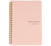 BCOATH Cuaderno de Notas A5 Espiral para Estudiantes, Cuaderno de Planificación Práctica Tapa Mate Rosa, Material Pp Resistente y Escritura Suave para Oficina y Hogar