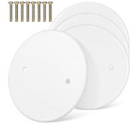 BCOATH Cubierta de salida de placa ciega circular de plástico blanco 4 unidades para aberturas en hogares decoración interior