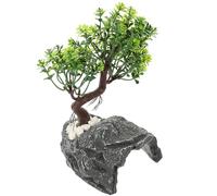 BCOATH Cueva Pequeña para Reptiles y Tortugas, Escondite Decorativo de Resina Resistente, Refugio para Terrarios y Tortugueras, Accesorio para Mascotas en Hábitat de Tierra