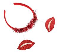 BCOATH Diadema Roja con Labios para Mujer, Cómoda y Que Se Mantiene en Su Lugar, Accesorio Único para Bodas y Celebraciones de San Valentín