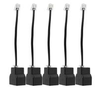 BCOATH Divisor de Línea Telefónica Rj11 de 2 Vías para Teléfono Fijo, Adaptador Reducción de Ruido y Material Abs y Cobre, Paquete de 5 Unidades para Oficina