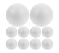 BCOATH Esferas de Poliestireno para Manualidades de Espuma Redondas 10 Bolas Sólidas de Color Blanco de 10cm y Adornos Navideños para Decoración de Fiestas
