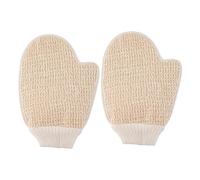 BCOATH Guantes Exfoliantes Para Baño De Doble Cara 2 Piezas De Sisal Natural y Felpa Beige, Guantes De Ducha Para Limpieza Profunda y Exfoliación Corporal, Para Spa y Cuidado Personal Adulto