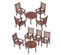 BCOATH Juego de 2 Mesas y Sillas Miniatura de Plástico Escala 1/30 Muebles Diminutos para Casas de Muñecas y Decoración de Micro Paisajes Accesorios para Dioramas y Manualidades