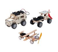 BCOATH Juguete Educativo De Avión y Coche De Madera para Niños, Kit DIY 3 Piezas, Modelo Experimental Científico, Juego De Ensamblaje Manual, Adecuado para Aprendizaje y Ocio Al Aire Libre