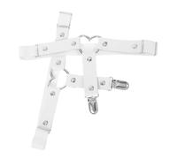 BCOATH Ligas Punk de Cuero PU Forma de Corazón 2 Piezas Blancas Ajustables para Cosplay Street Dance y Ropa Alternativa Mujer