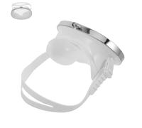 BCOATH Máscara de Buceo Ovalada de Cara Completa para Snorkel, Gafas Antivaho Lente de Vidrio Templado, Marco de Acero Inoxidable de Color Claro, Banda Ajustable para Adultos, Equipo
