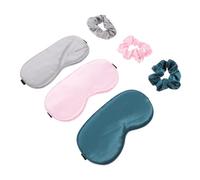 BCOATH Máscara para Dormir Antifaz Suave y Transpirable con Anillo para Cabello Portátil para Niña de Fatiga y Mejora del Sueño de Colores Surtidos Rosa Gris Verde Oscuro