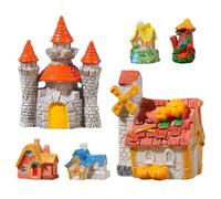 BCOATH Mini Casas de Resina 6 Piezas para Decoración de Terrarios y Jardines en Contenedores, Accesorio para Manualidades y Decoración Casera