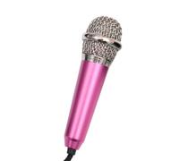 BCOATH Mini Micrófono Portátil para Móvil y Portátil Rosa Aleación de Aluminio, Super Ligero, Cable de 150cm y Auriculares para Karaoke y Charla Color Aleatorio