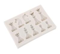 BCOATH Molde de Silicona para Piezas de Ajedrez de Bricolaje, Reutilizable y Resistente, Adecuado para Manualidades y Creación de Figuras de Ajedrez en Color Blanco