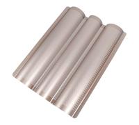 BCOATH Molde para Pan Baguette de 3 Ranuras, Acero al Carbono