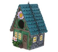 BCOATH Nido para Pájaros de Invierno Artesanal, Refugio Resistente para Pájaros Pequeños, Decoración Creativa de Jardín al Aire Libre, Escultura de Resina para Colgar, Protección