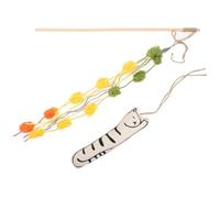 BCOATH Palo Aleatorio y Catnip con Gato para Interactivo Bola Gatos Pescado de Varita Ligera de Madera y Lana para Estimular el Sentido Estilo en Juegos Divertidos Varios Estilos