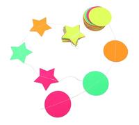 BCOATH Pancartas De Papel Colgantes 2 Banderines De Estrella y Disco Decoración Fluorescente para Bodas y Eventos