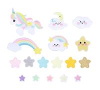 BCOATH Parches de Bordado DIY para Ropa, 17 Unidades de Apliques Coloridos de Unicornio, Accesorios de Costura Decorativos para Camisetas, Abrigos y Manualidades