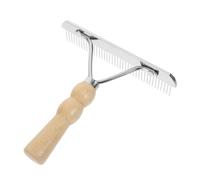 BCOATH Peine de pelo de caballo con mango de madera, 2 unidades, cepillo de limpieza ergonómico para herramientas de limpieza para caballos para eliminar eficazmente el pelo de animales y la suciedad