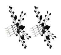 BCOATH Peinetas Laterales de Aleación para Novia y Damas Vintage Accesorio Ligero y Cómodo Negro Pack de 2 Piezas para Boda
