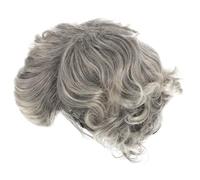 BCOATH Peluca de Abuela Gris Plata para Halloween y Cosplay, Peluca Corta Rizada Resistente al Calor, Cómoda y Reutilizable para Mujeres Adultas en Eventos