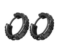 BCOATH Pendientes de Aro Negros para Hombre y Mujer Estilo Hip Hop Pequeños y Ligeros Pendientes de Aro Metálicos en Negro y Dorado Joyería Unisex para Uso Diario y Moda Urbana