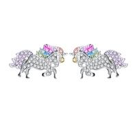BCOATH Pendientes de Unicornio Coloridos para Mujer, Par de Aretes de Fantasía Ecológicos, Joyería Informal para Cumpleaños y Fiesta, Diseño Divertido y Ligero, Accesorios para Orejas