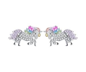 BCOATH Pendientes de Unicornio Coloridos para Mujer, Par de Aretes de Fantasía Ecológicos, Joyería Informal para Cumpleaños y Fiesta, Diseño Divertido y Ligero, Accesorios para Orejas